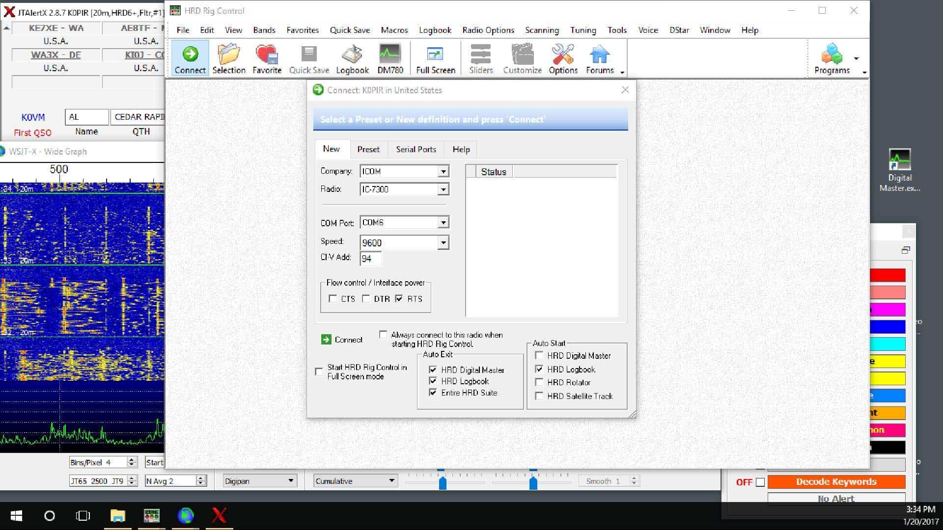 WSJTX Improved Operating With JTAlert, HRD And 7300