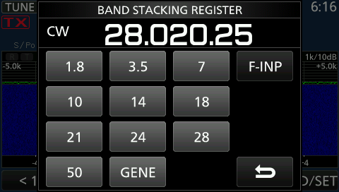 band stacking icom 7300