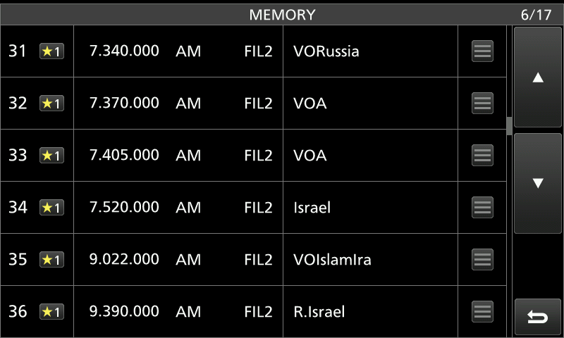 icom memory operation